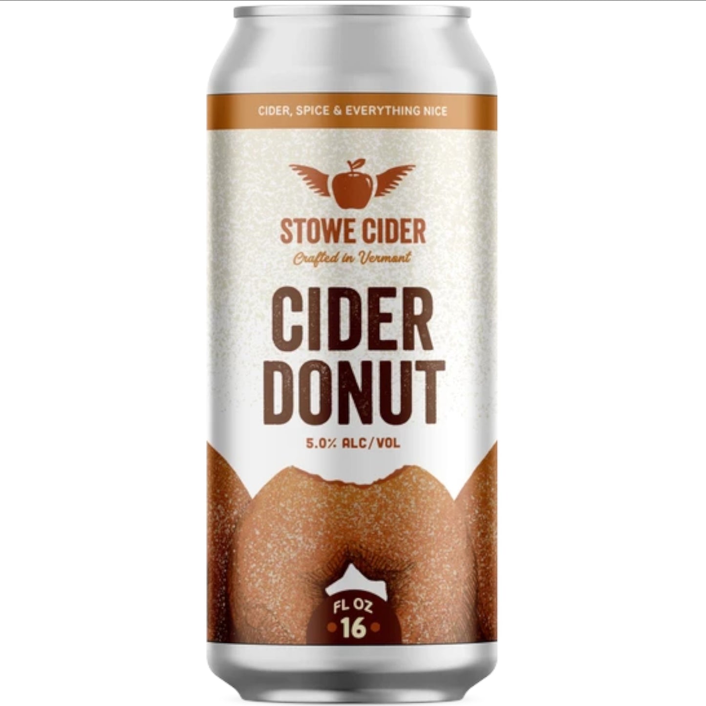 Stowe Public House & Bottle Shop Stowe Cider Donut 16oz can with spiced apple cider branding