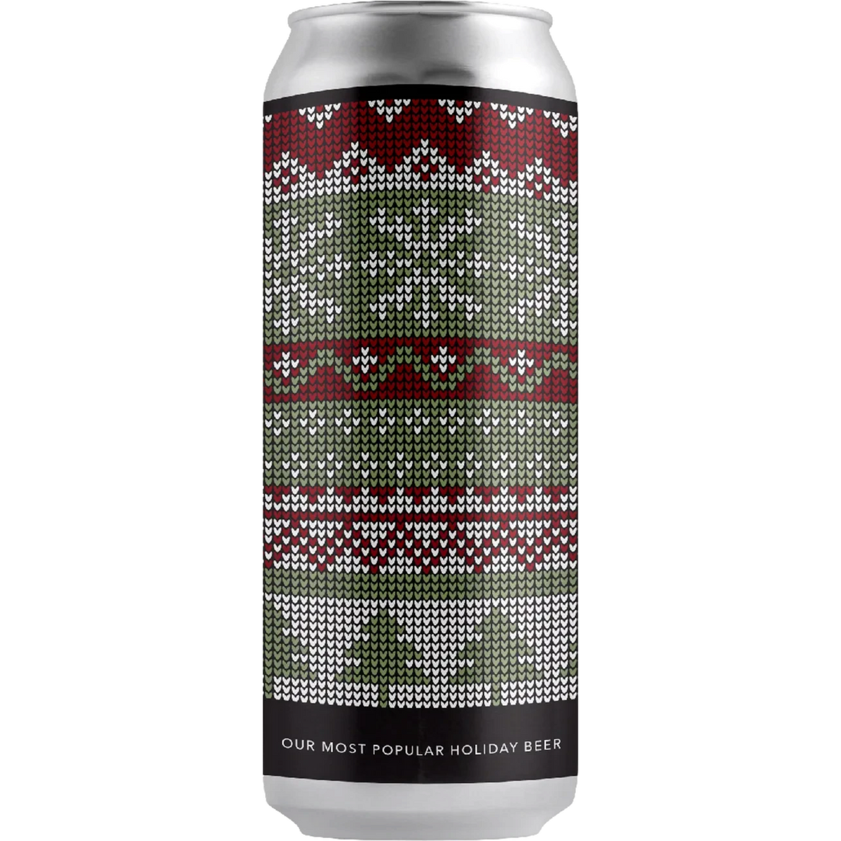 Stowe Public House & Bottle Shop Evil Twin holiday ale can with a festive red and green ugly sweater knit pattern