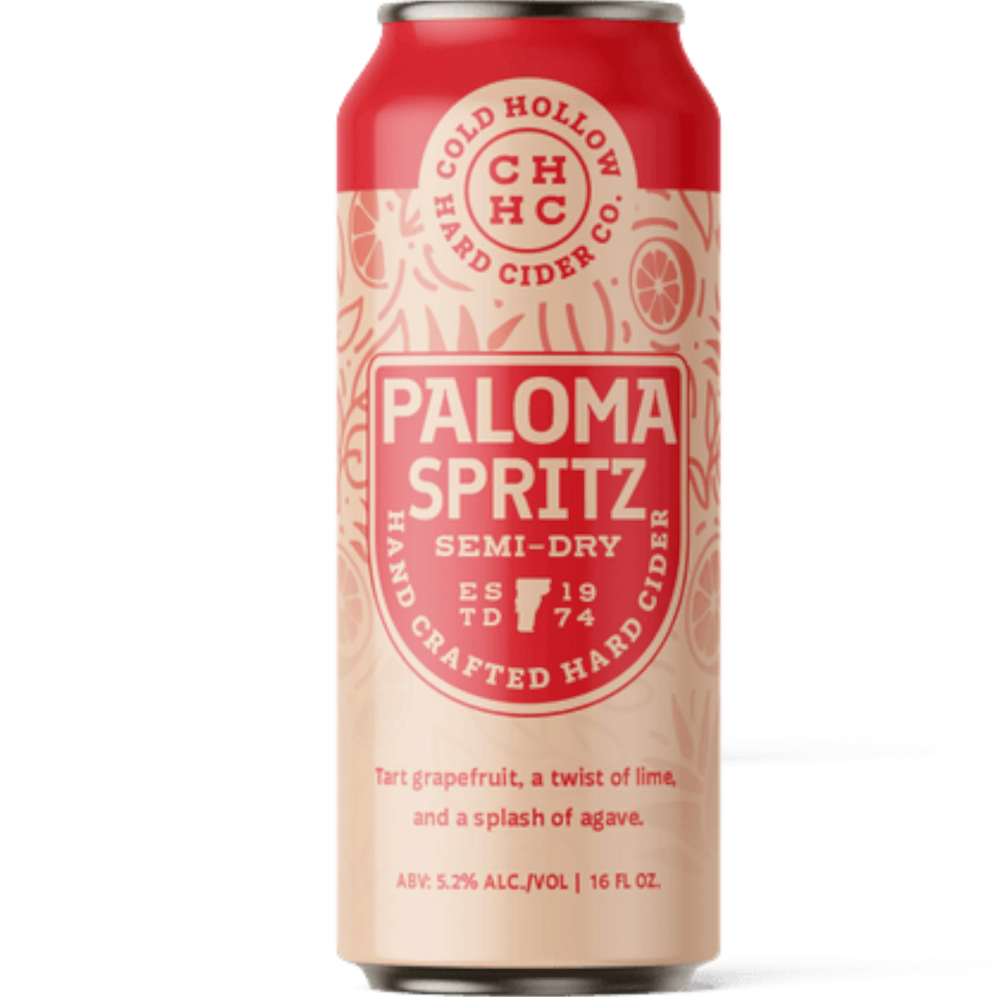 Stowe Public House & Bottle Shop Cold Hollow Cider Paloma Spritz can with grapefruit and lime design on black