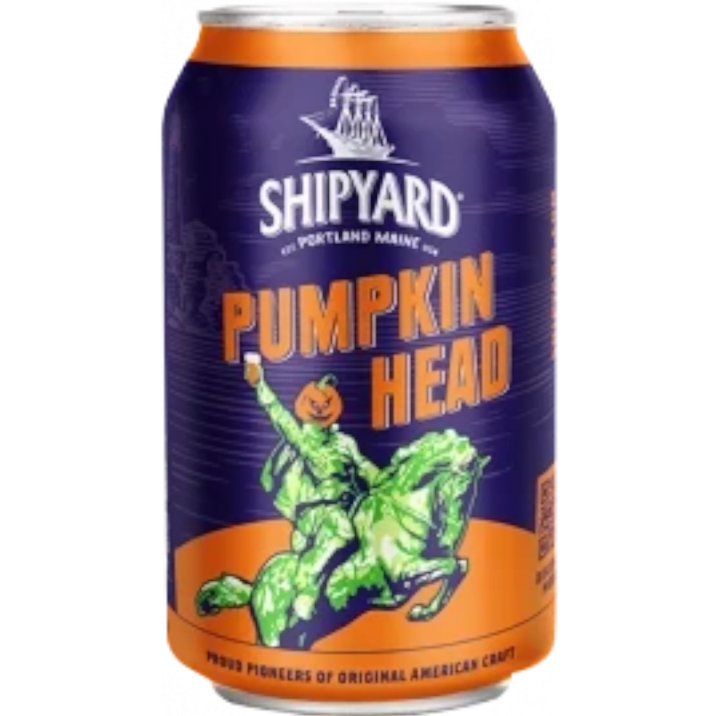 Stowe Public House & Bottle Shop Shipyard Pumpkinhead Ale can with purple and orange pumpkin spice wheat beer label