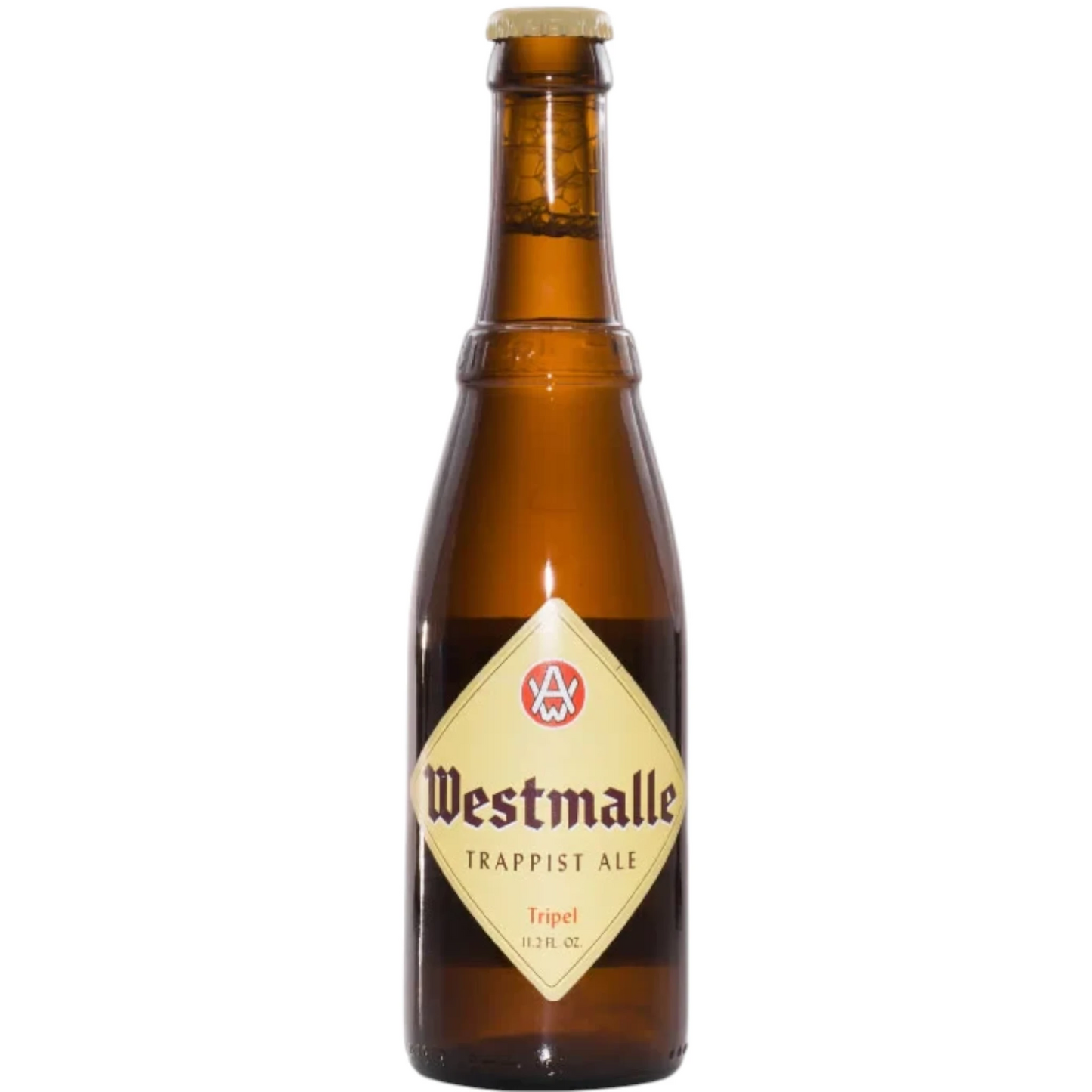 Stowe Public House & Bottle Shop Westmalle Trappist Tripel beer bottle with cream label on brown glass