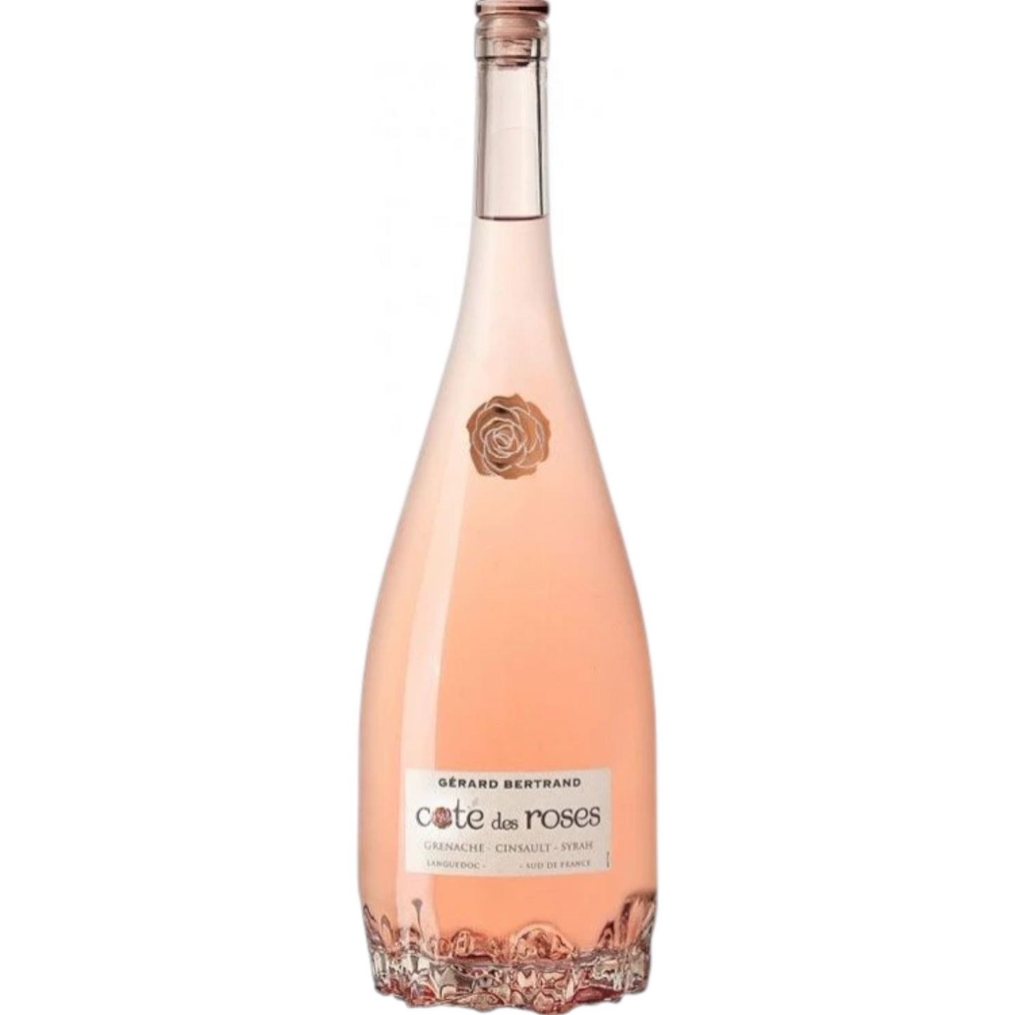 Stowe Public House & Bottle Shop: Gerard Bertrand Cote des Roses rosé wine bottle with rose emblem. Summer fruit and floral notes.