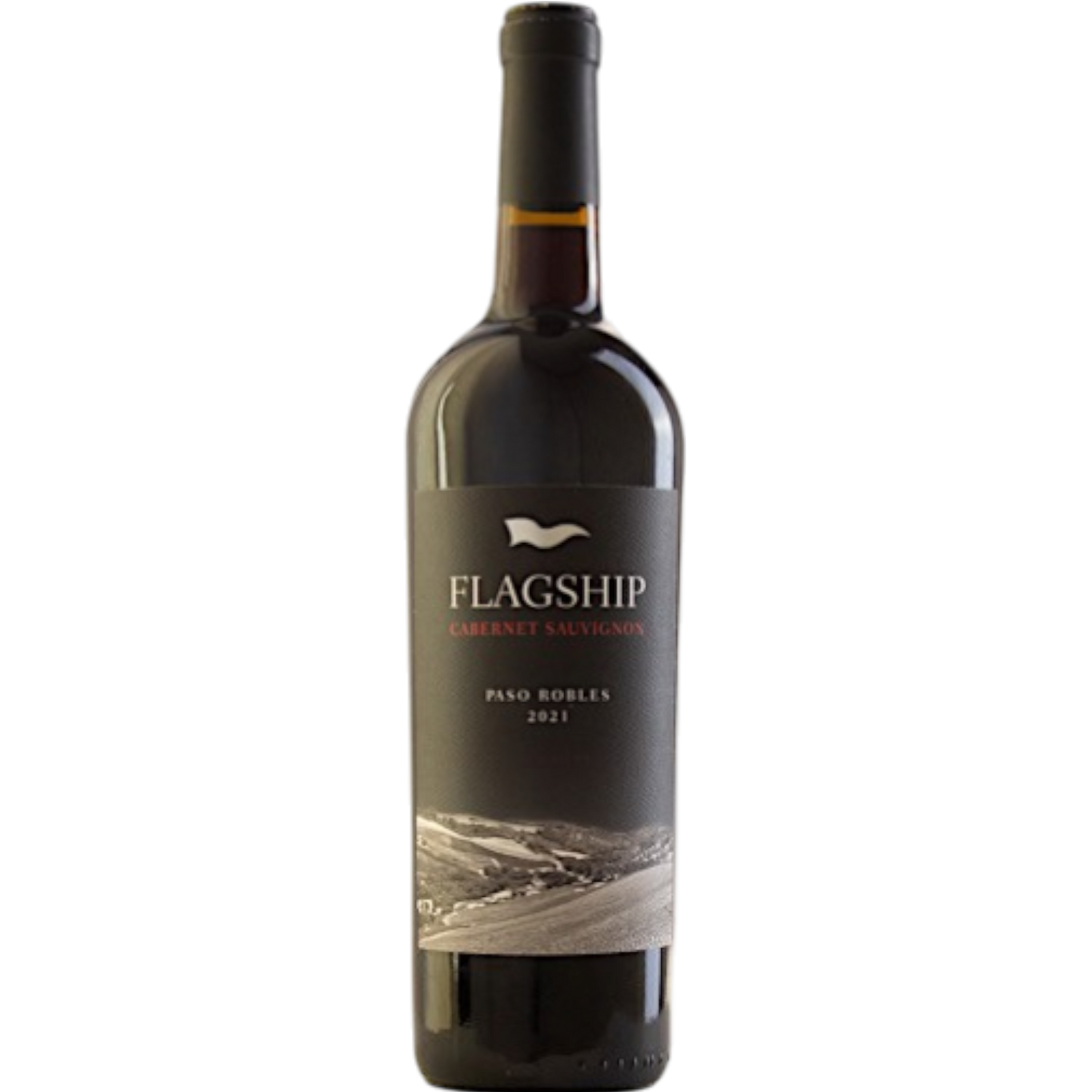 Stowe Public House & Bottle Shop Flagship Cabernet Sauvignon 2021, a dark red wine with a black label featuring a landscape image.