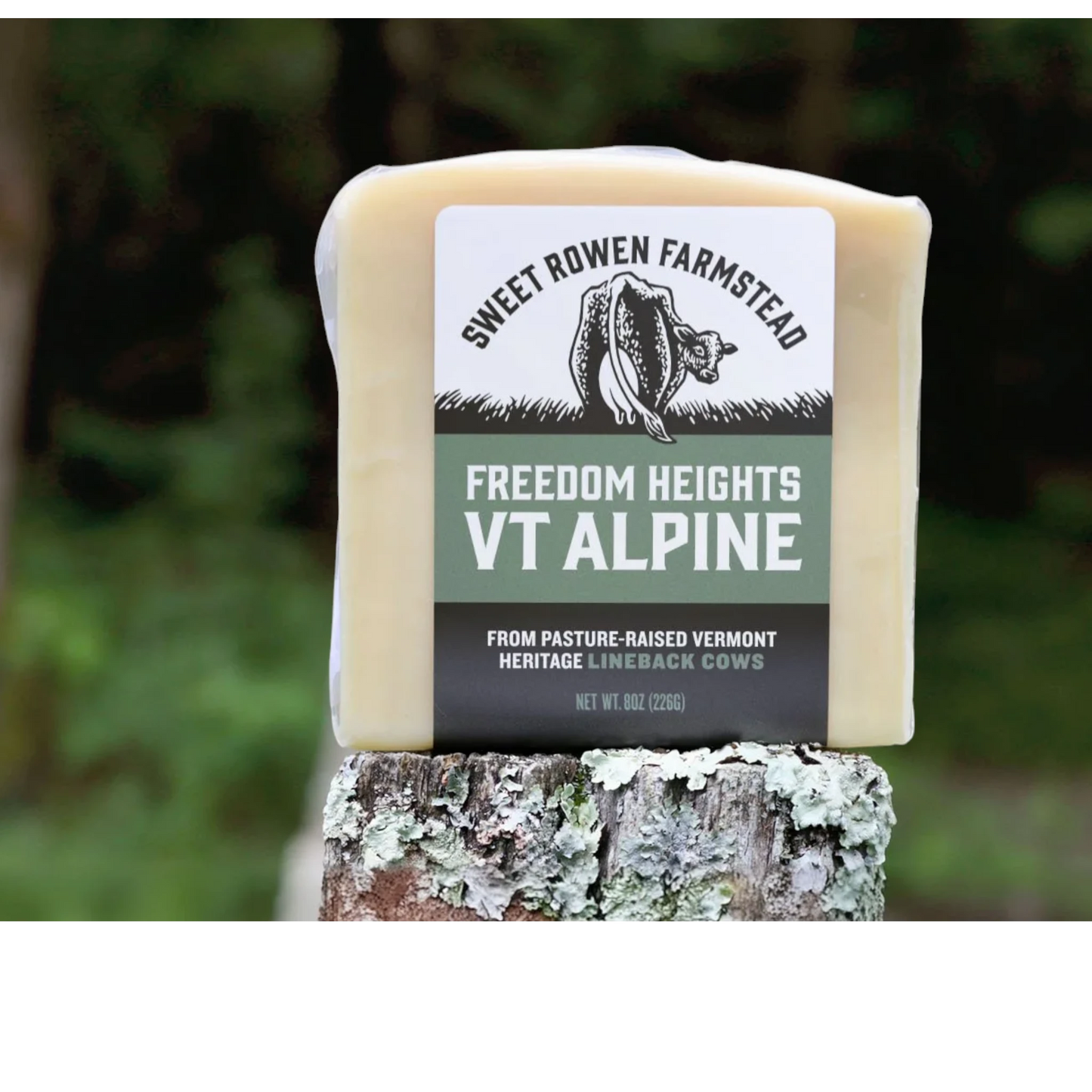 Stowe Public House & Bottle Shop Freedom Heights VT Alpine hard cheese, nutty Swiss flavor, from pasture-raised Vermont heritage cows.