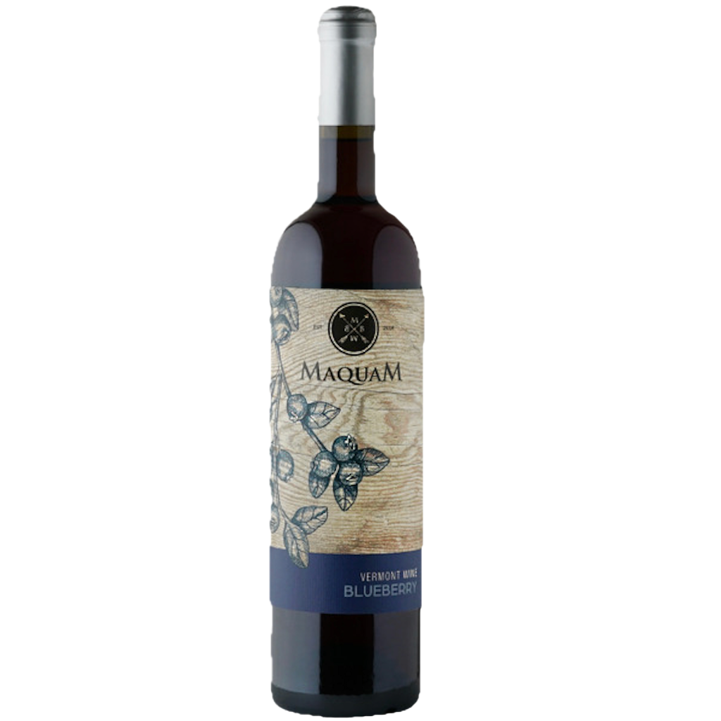 Stowe Public House & Bottle Shop Maquam Blueberry Wine, aged in oak, with notes of berries, vanilla, and maple.