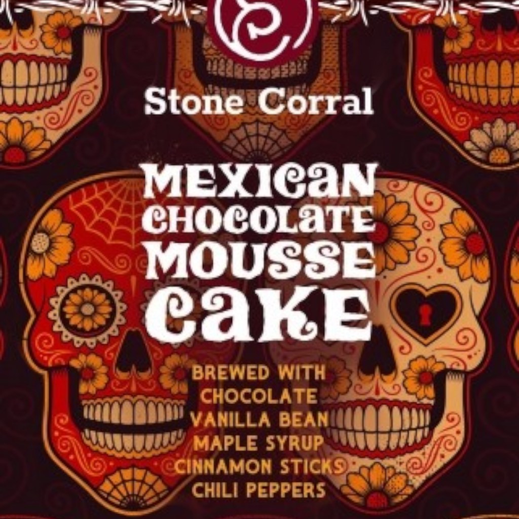 Stowe Public House & Bottle Shop Stone Corral Mexican Chocolate Mousse Cake beer with chocolate, vanilla, maple, cinnamon, chili.