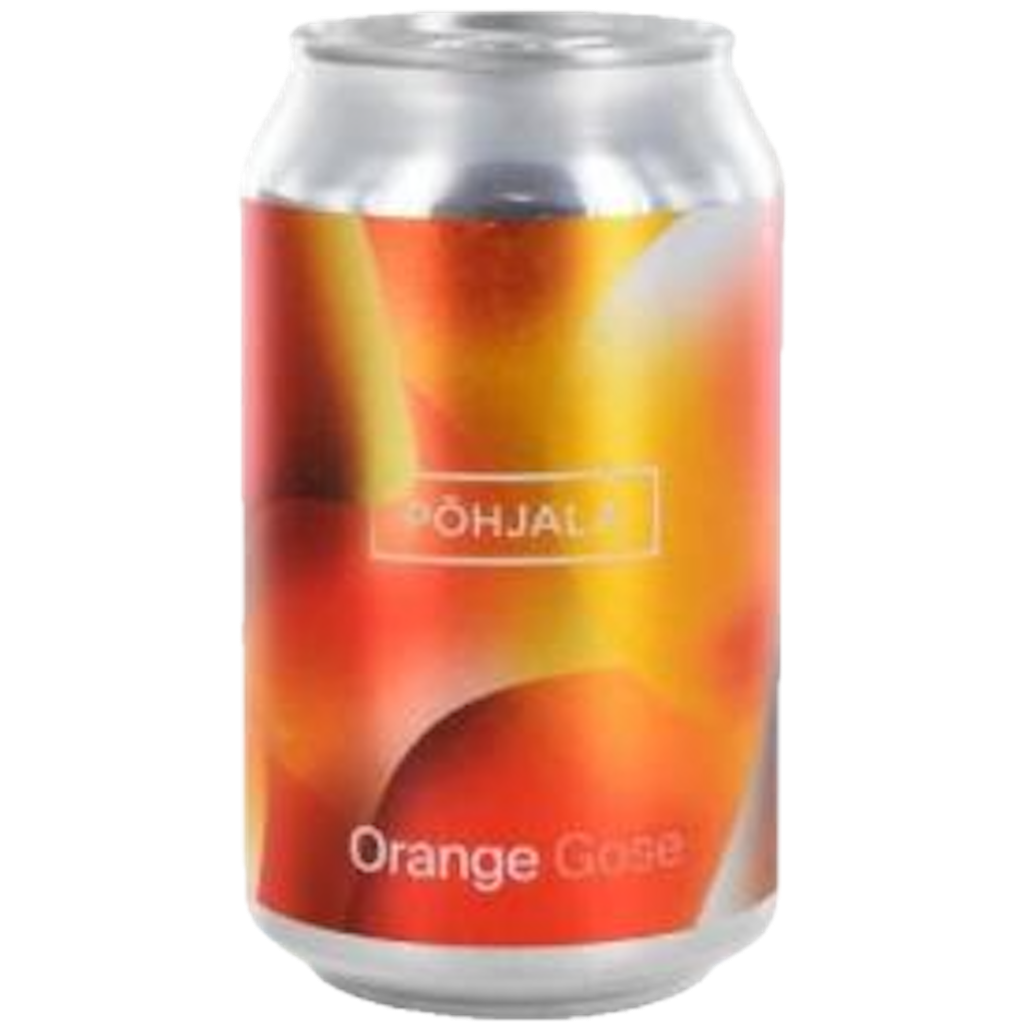Stowe Public House & Bottle Shop: Põhjala Brewery Orange Gose can with vibrant orange and yellow abstract design, brewed with oranges, coriander, and salt.