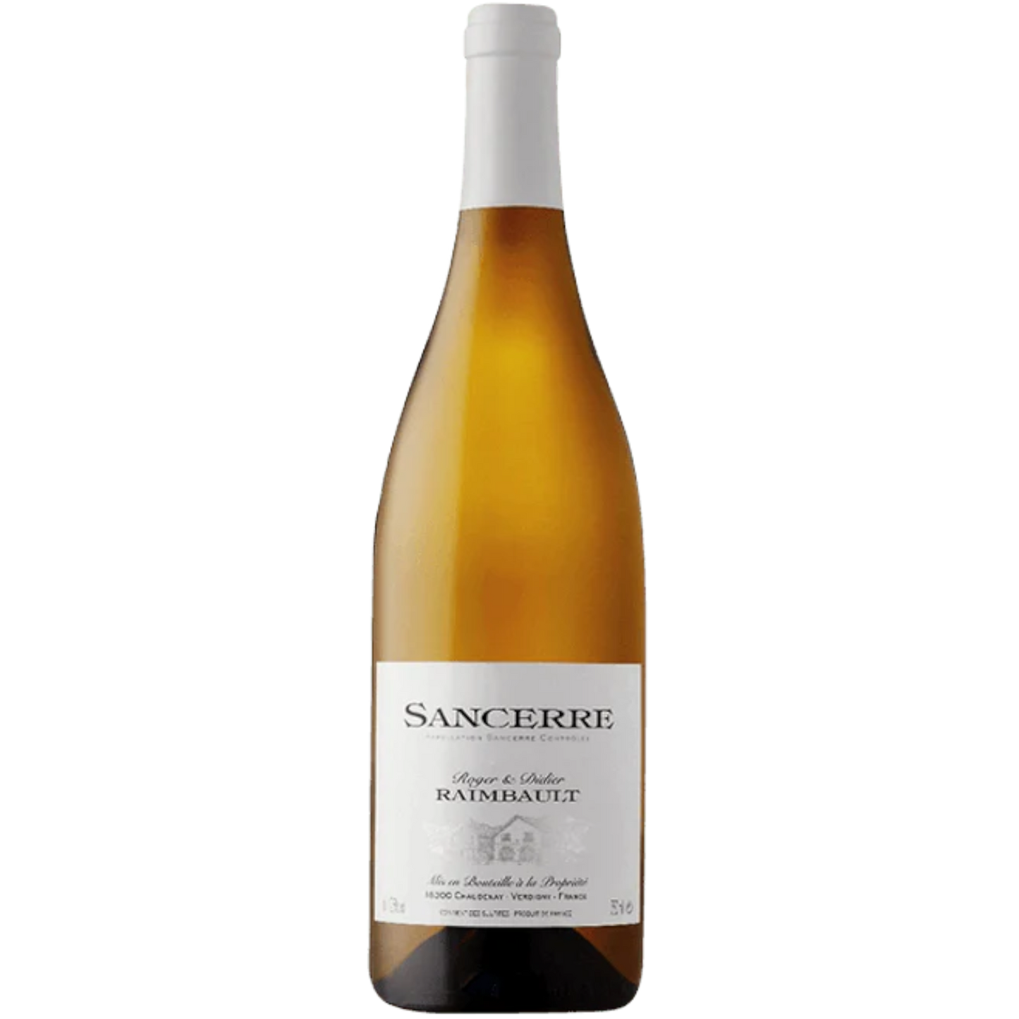 Stowe Public House & Bottle Shop Domaine Roger et Didier Raimbault Sancerre wine bottle, pale yellow with gold hints, crisp and vibrant Sauvignon Blanc.