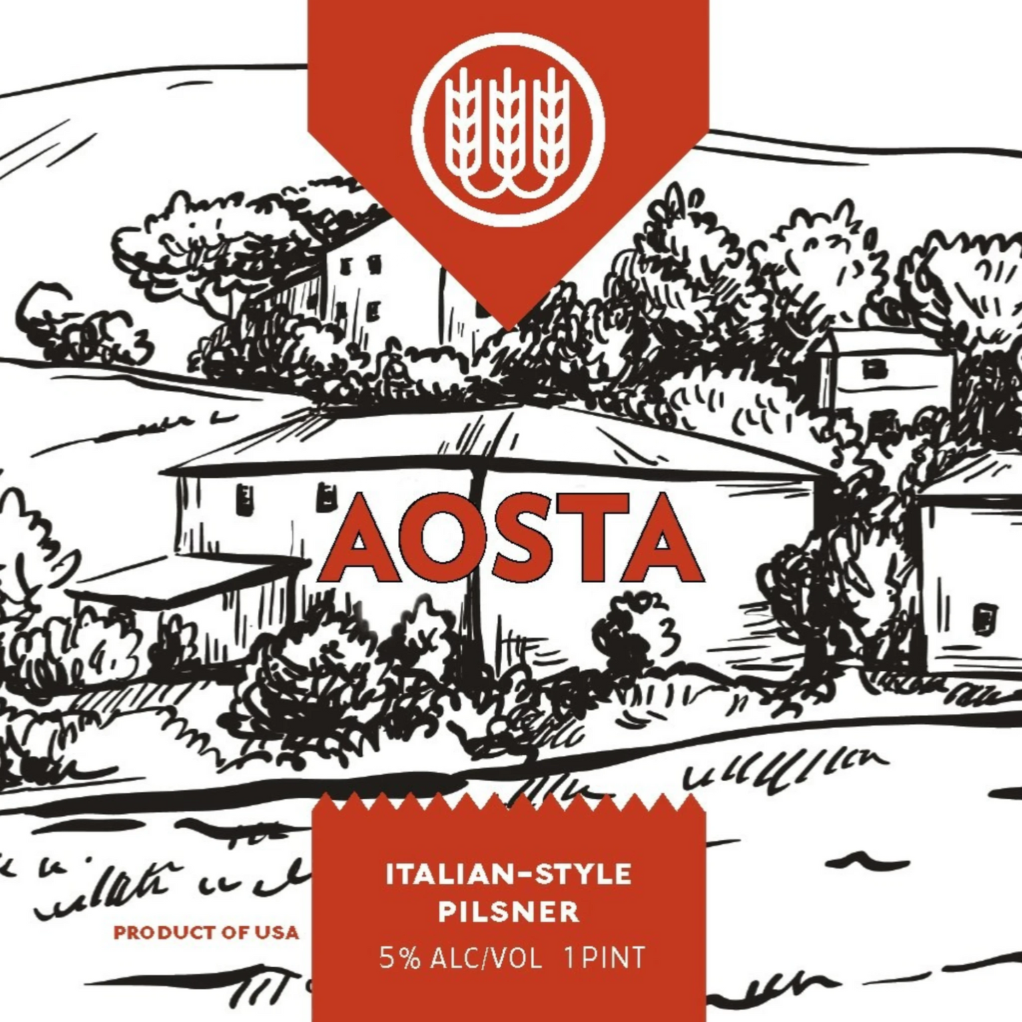Stowe Public House & Bottle Shop: Schilling Beer Co. Aosta Italian Pilsner, 5% ABV, 1 pint. Features floral, citrus, and cracker notes.