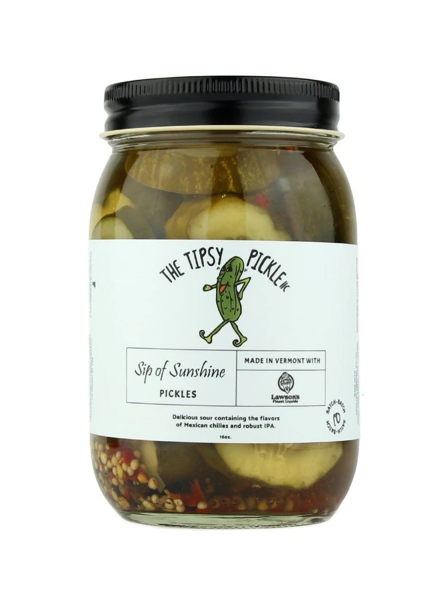 Stowe Public House & Bottle Shop Tipsy Pickle, Sip of Sunshine pickles with Mexican chilies and IPA.
