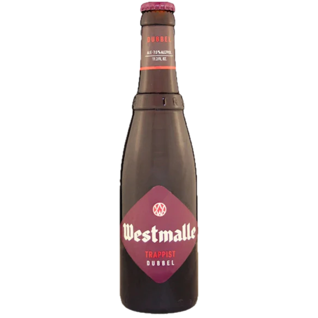 Stowe Public House & Bottle Shop: Westmalle Trappist Dubbel dark reddish-brown beer, 7% ABV, 11.2 fl oz bottle.