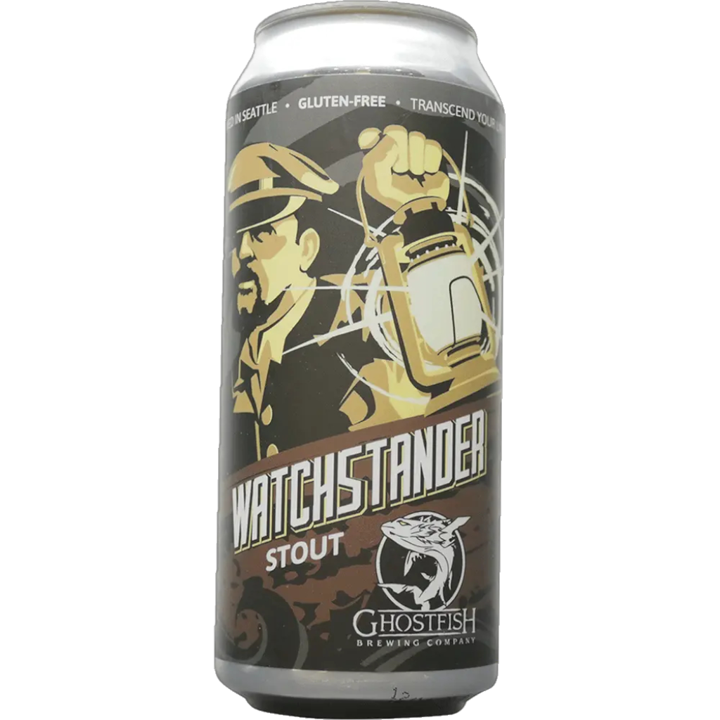 Stowe Public House & Bottle Shop Ghostfish Brewing Co. Watchstander Stout, a gluten-free dark beer with notes of chocolate, marshmallow, and coffee.