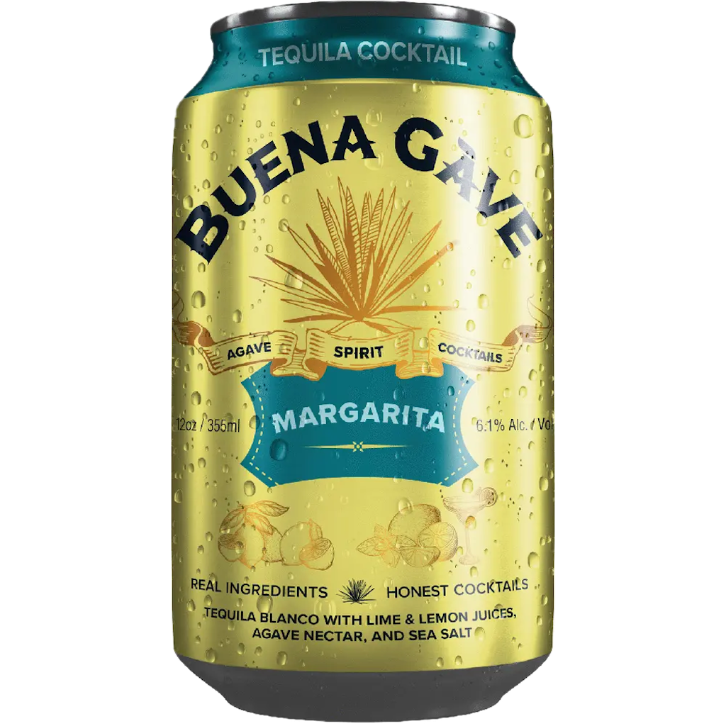 Buena Gave Margarita tequila cocktail can with lime, lemon, and agave nectar. 6.1% ABV.