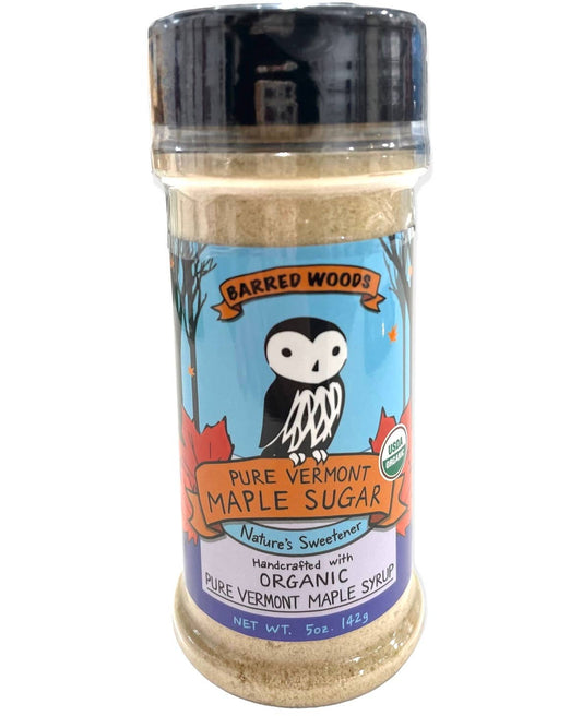 Barred Woods Pure Organic Vermont Maple Sugar (5 oz Shaker Jar)