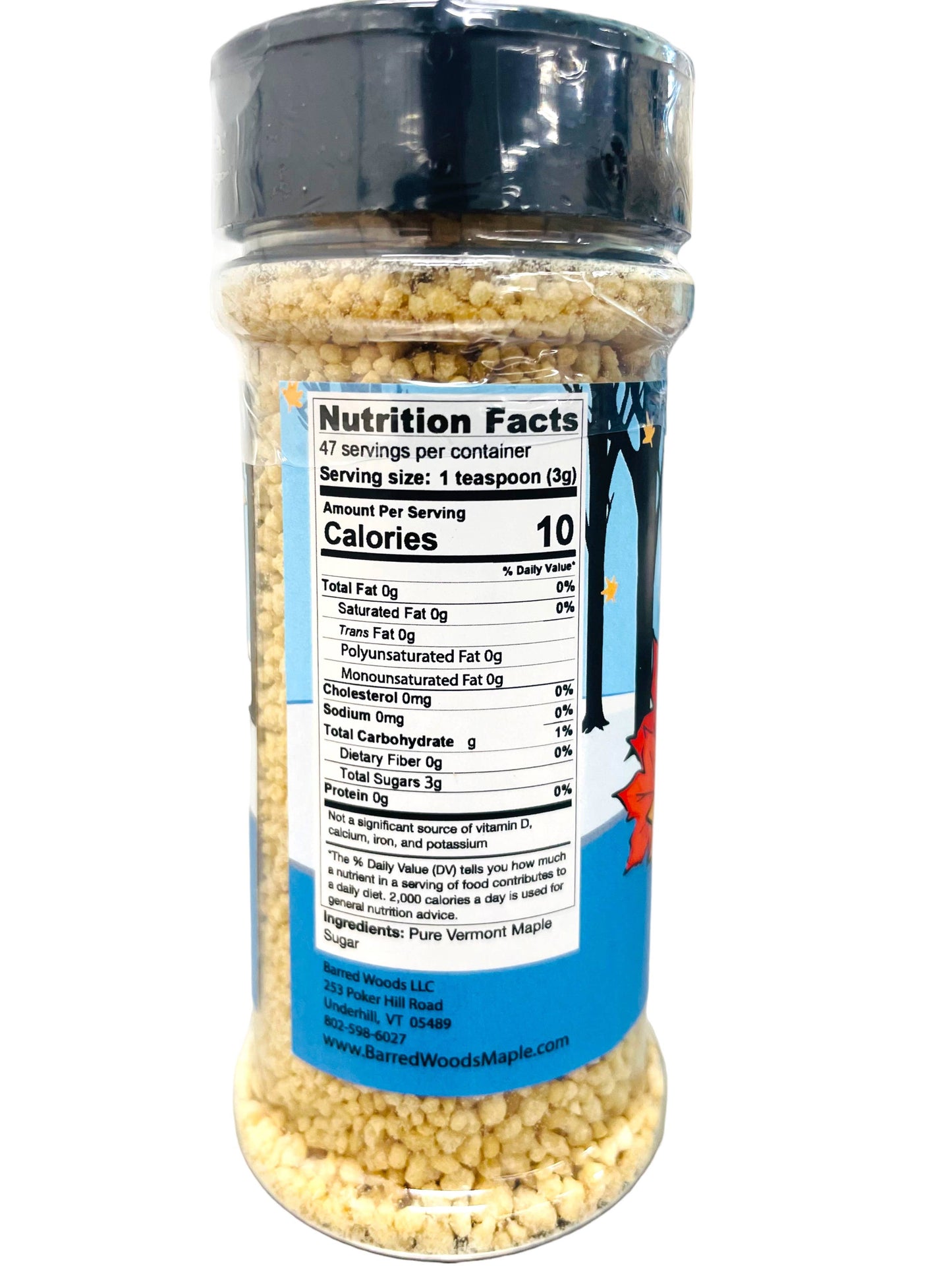 Barred Woods Pure Vermont Maple Sprinkles (5 oz Shaker Jar)