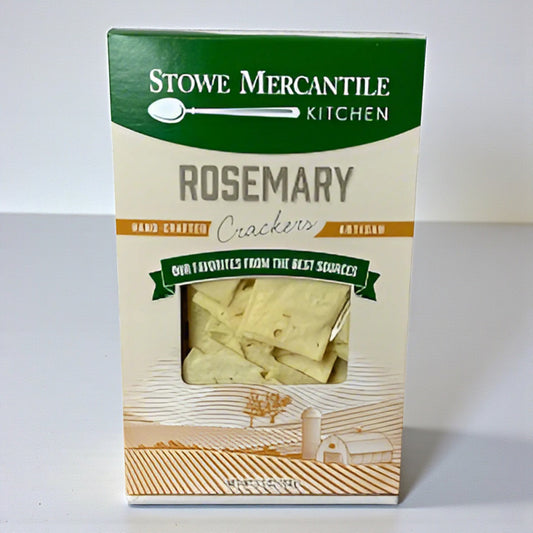 Stowe Mercantile Kitchen Rosemary Crackers, light and crispy, handmade with love.