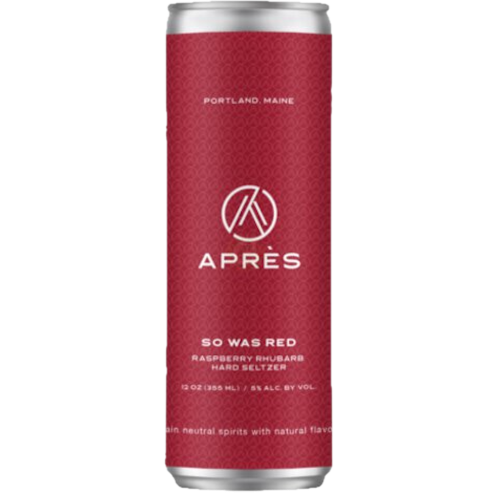 Stowe Public House & Bottle Shop Apres So Was Red Raspberry Rhubarb Hard Seltzer can, 5% ABV.