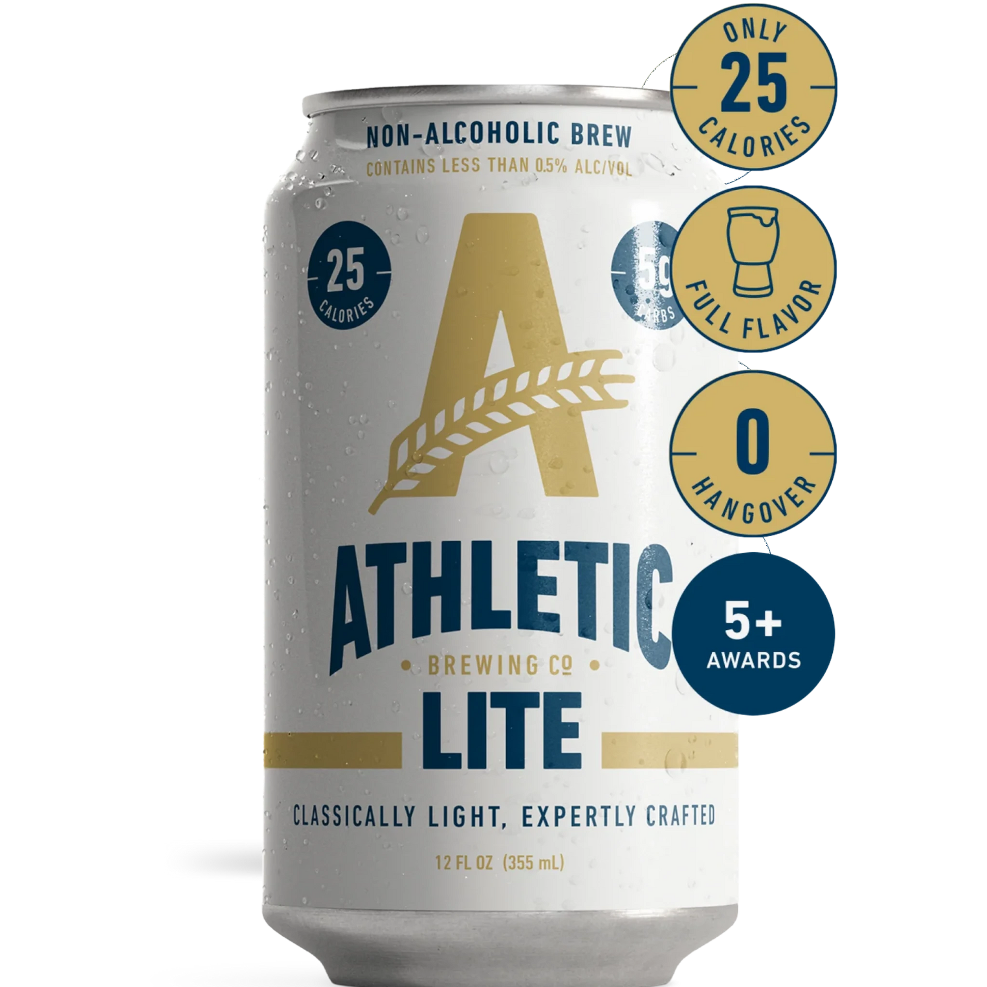Stowe Public House & Bottle Shop Athletic Brewing Lite non-alcoholic brew can with 25 calories and full flavor.