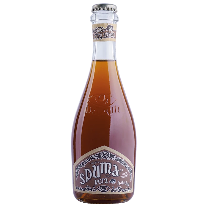 Stowe Public House & Bottle Shop Baladin Spuma Nera Italian soda with citrus myrtifolia, rhubarb, vanilla, and orange zest.
