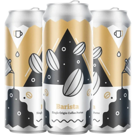 Stowe Public House Barista Single Origin Coffee Porter can with coffee bean and mountain design.