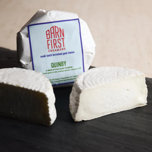 Stowe Public House & Bottle Shop Barn First Quinby brie-style goat cheese, creamy with bloomy rind.