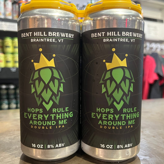 Stowe Public House & Bottle Shop: Bent Hill Brewery Double IPA with New Zealand hops, 16 oz can, 8% ABV.