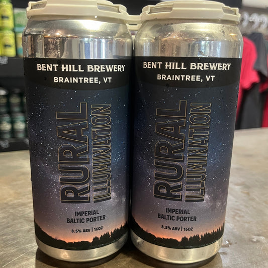 Stowe Public House & Bottle Shop: Two cans of Bent Hill Brewery Rural Illumination Imperial Baltic Porter, 8.5% ABV, 16oz.