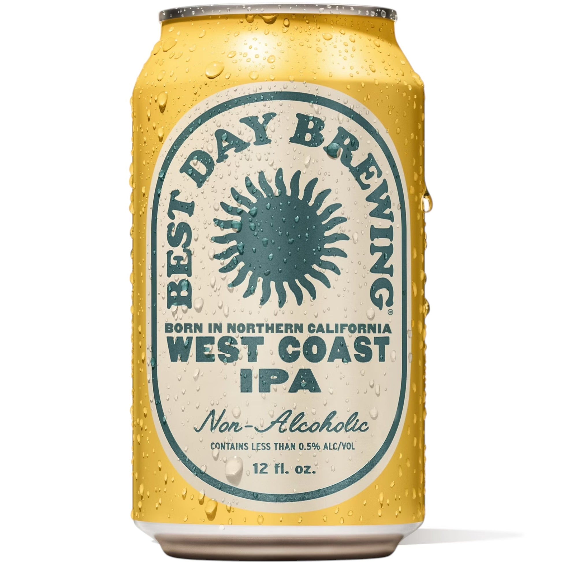 Stowe Public House & Bottle Shop Best Day West Coast IPA non-alcoholic beer can with condensation.