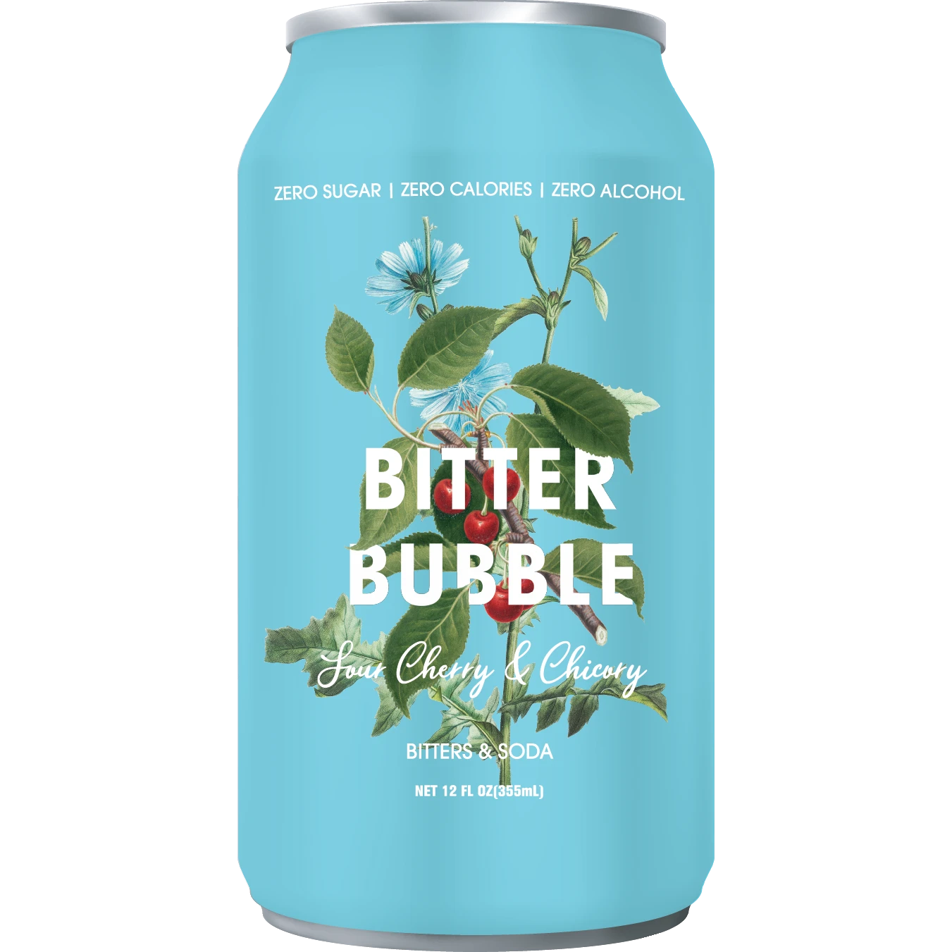 Stowe Public House & Bottle Shop Bitter Bubble Sour Cherry & Chicory bitters & soda can. Zero sugar, zero calories, zero alcohol.