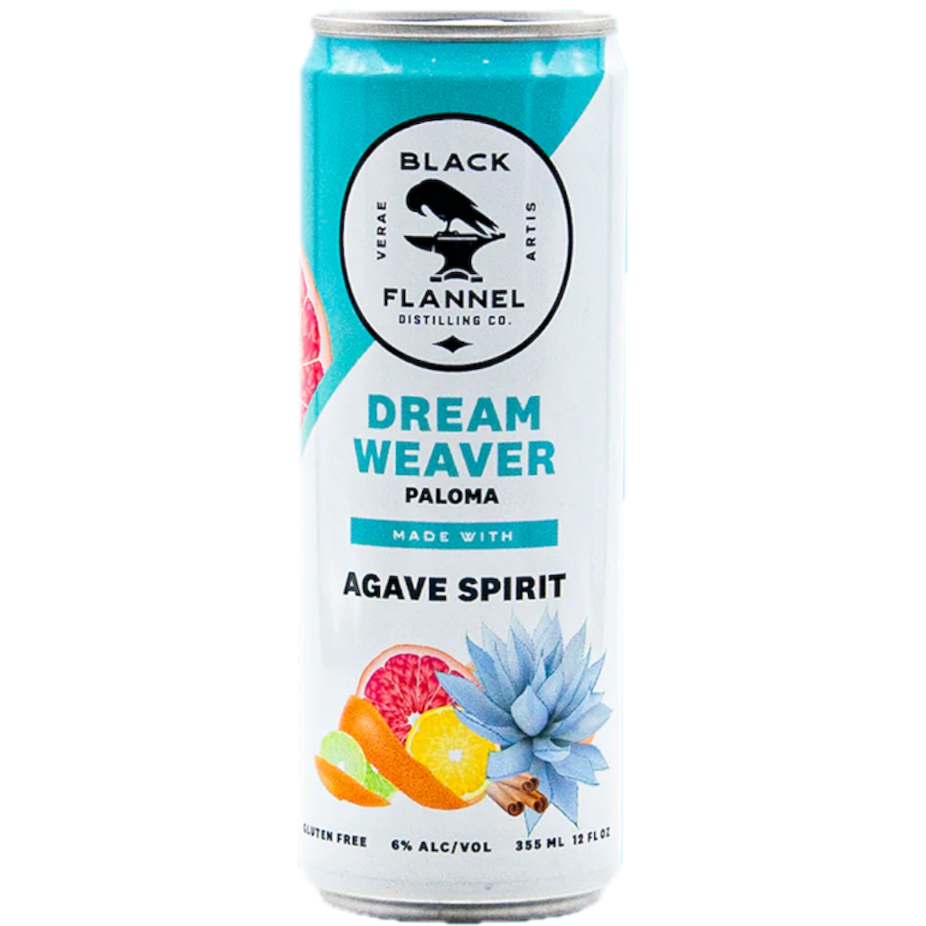Stowe Public House & Bottle Shop Dream Weaver Paloma canned cocktail with agave spirit, grapefruit, lime, and cinnamon.
