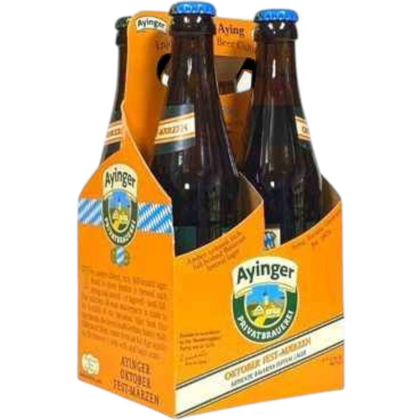Stowe Public House & Bottle Shop Ayinger Fest-Märzen four-pack of brown glass beer bottles with orange branding