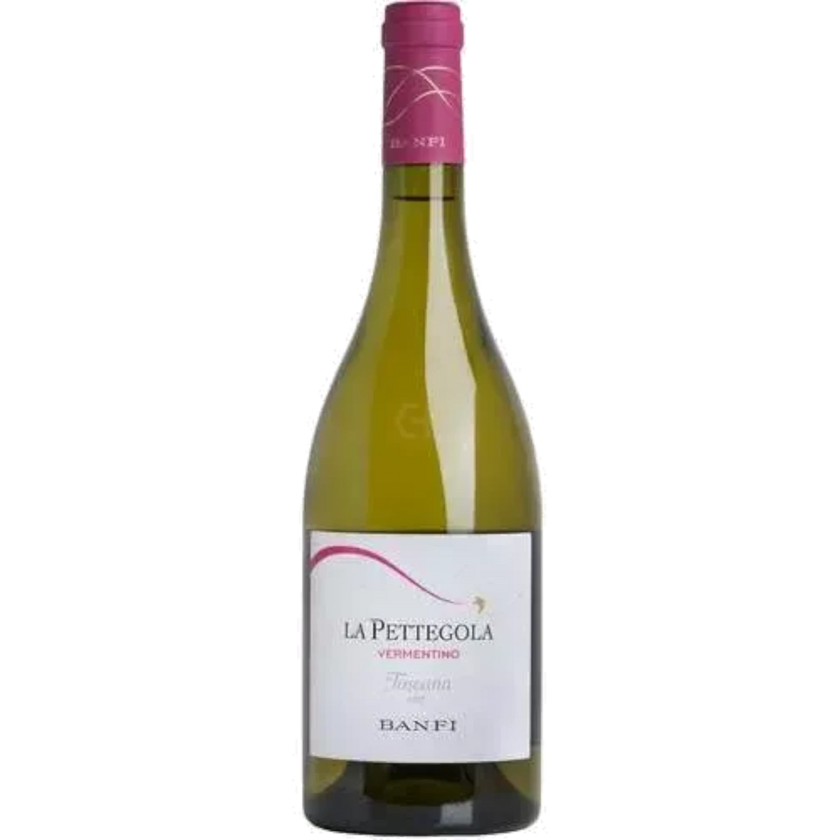 Stowe Public House & Bottle Shop Castello Banfi La Pettegola Vermentino white wine bottle with pink foil