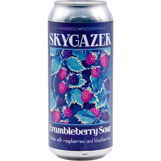 Stowe Public House & Bottle Shop Skygazer Brambleberry Sour ale can with raspberry and blackberry label art