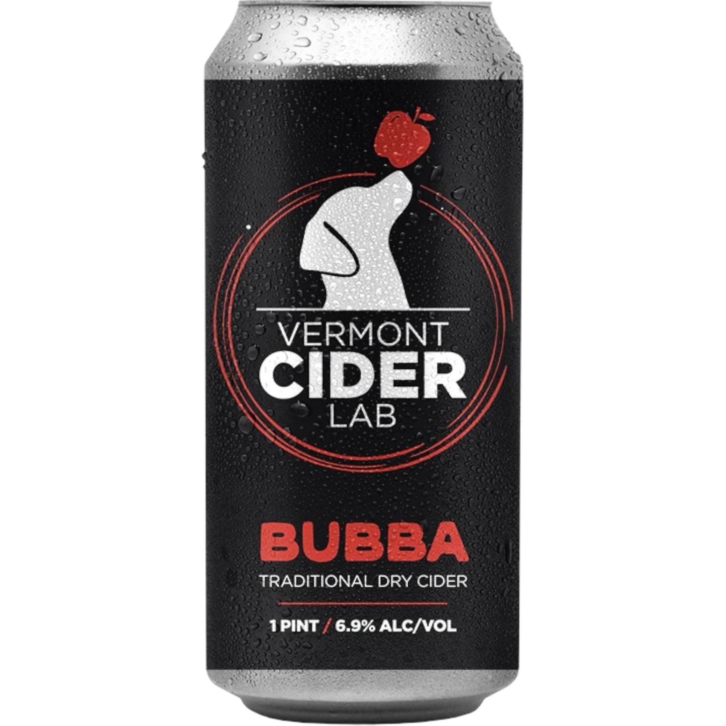 Stowe Public House & Bottle Shop Vermont Cider Lab Bubba dry cider can with condensation and dog logo