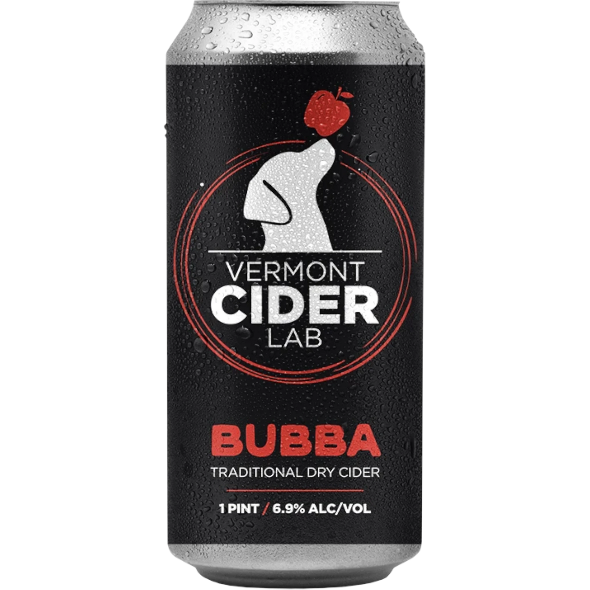 Stowe Public House & Bottle Shop Vermont Cider Lab Bubba dry cider can with condensation and dog logo