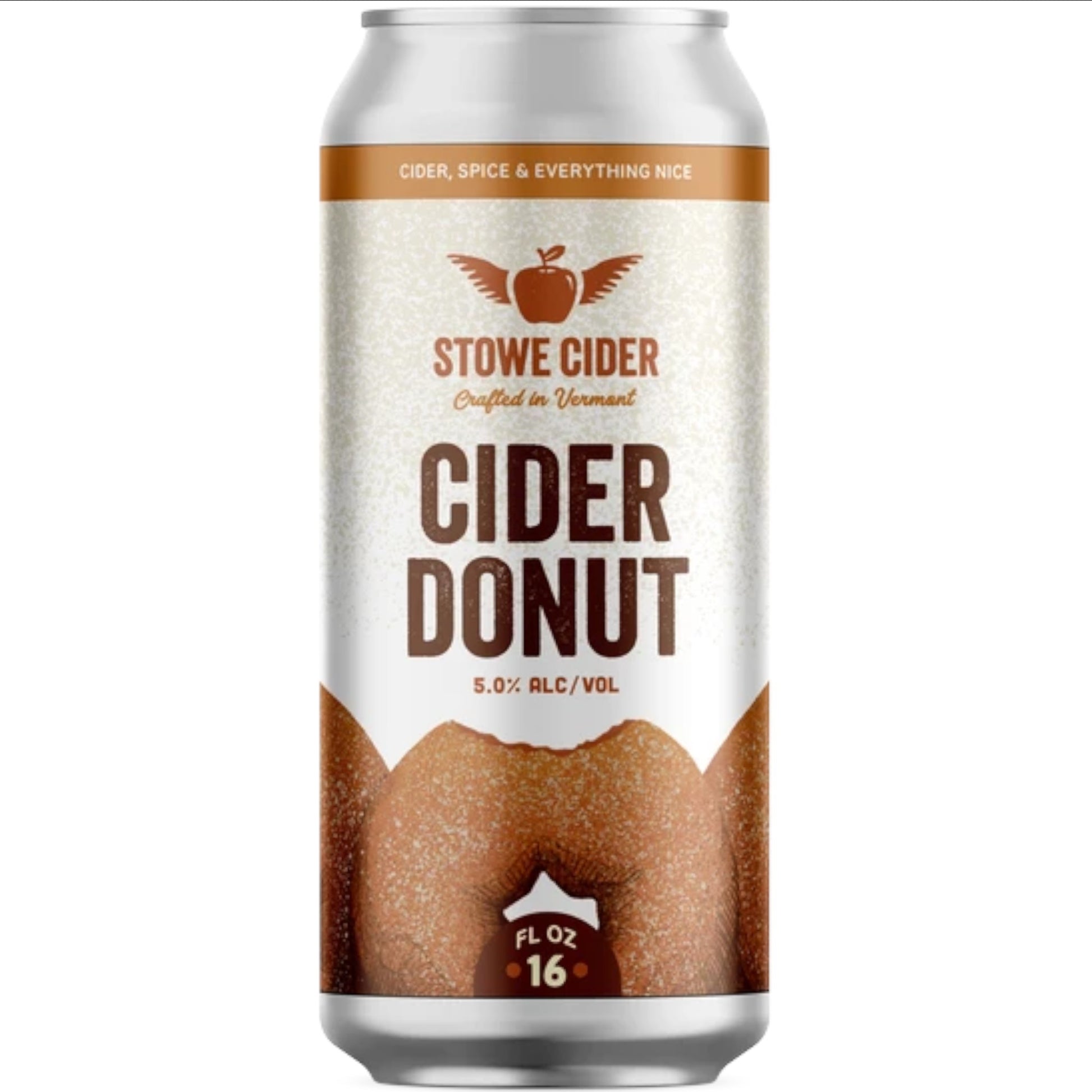 Stowe Public House & Bottle Shop Stowe Cider Donut 16oz can with spiced apple cider branding