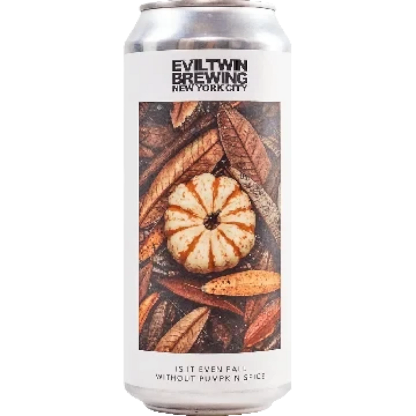 Stowe Public House & Bottle Shop can of Evil Twin Brewing Is It Even Fall Without Pumpkin Spice IPA with autumn leaves