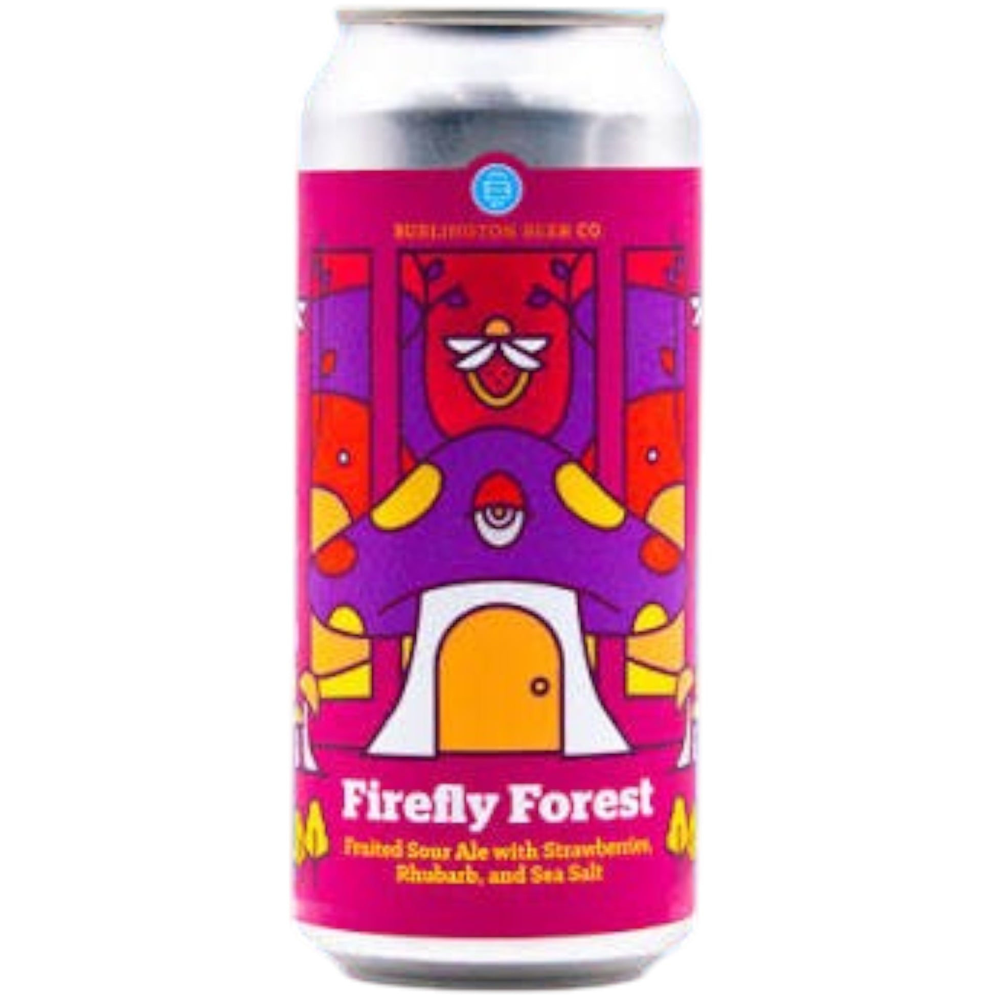 Stowe Public House & Bottle Shop Burlington Beer Co. Firefly Forest strawberry rhubarb gose can with colorful art
