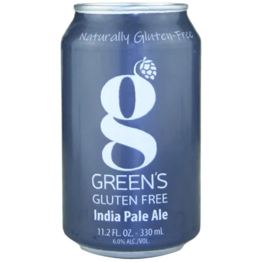 Stowe Public House & Bottle Shop Green's Gluten Free IPA beer can in blue with white branding and hop icon
