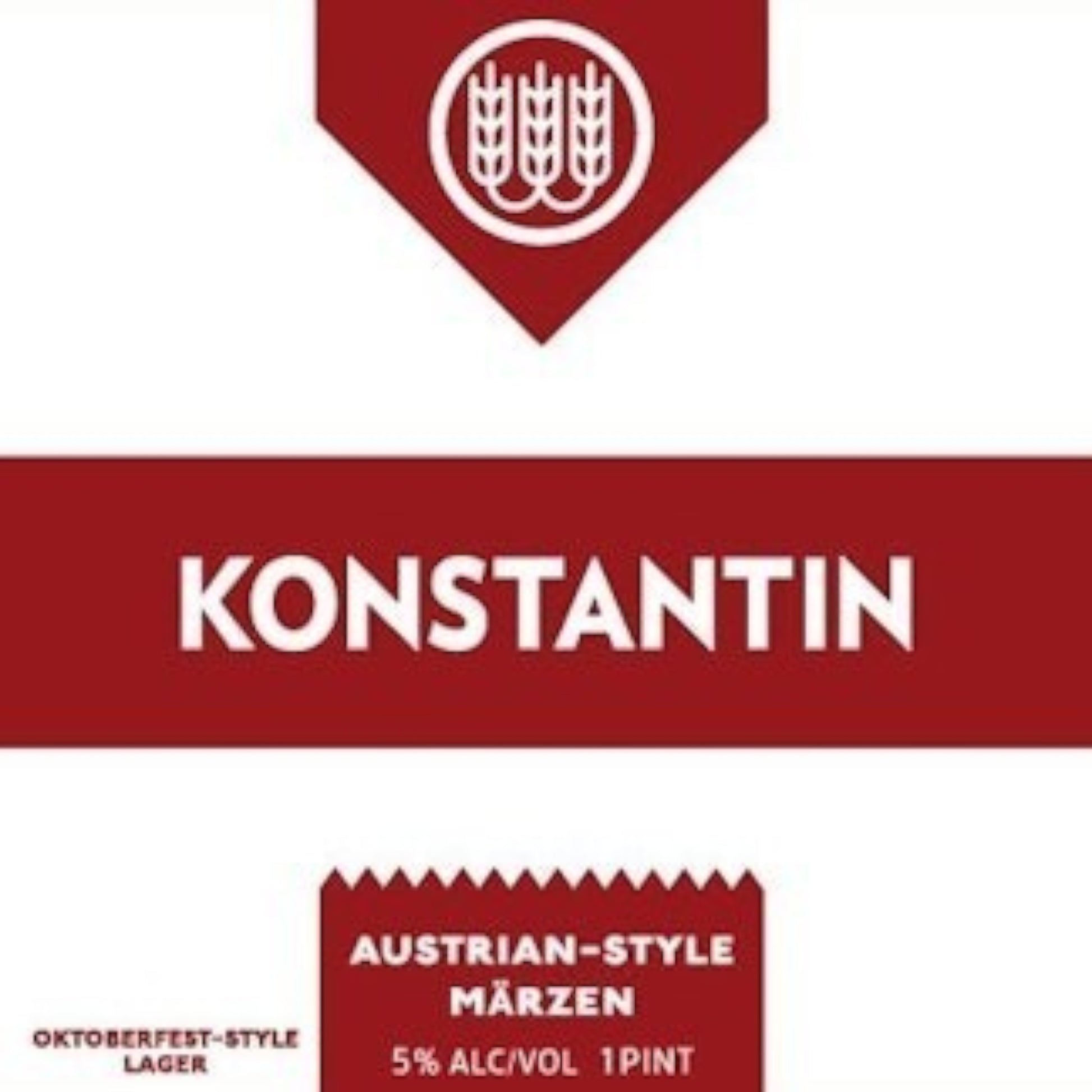 Stowe Public House & Bottle Shop Schilling Beer Co. Konstantin Märzen label with red and white branding