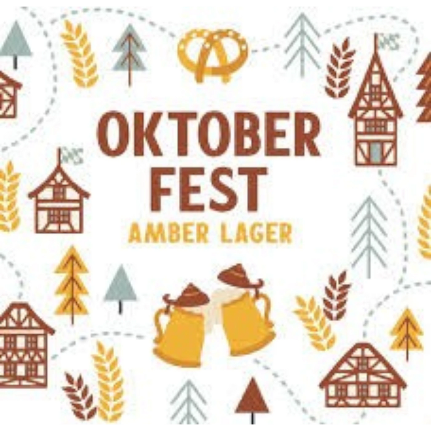 Stowe Public House & Bottle Shop Rutland Beer Works Oktoberfest amber lager label with festive German illustrations.