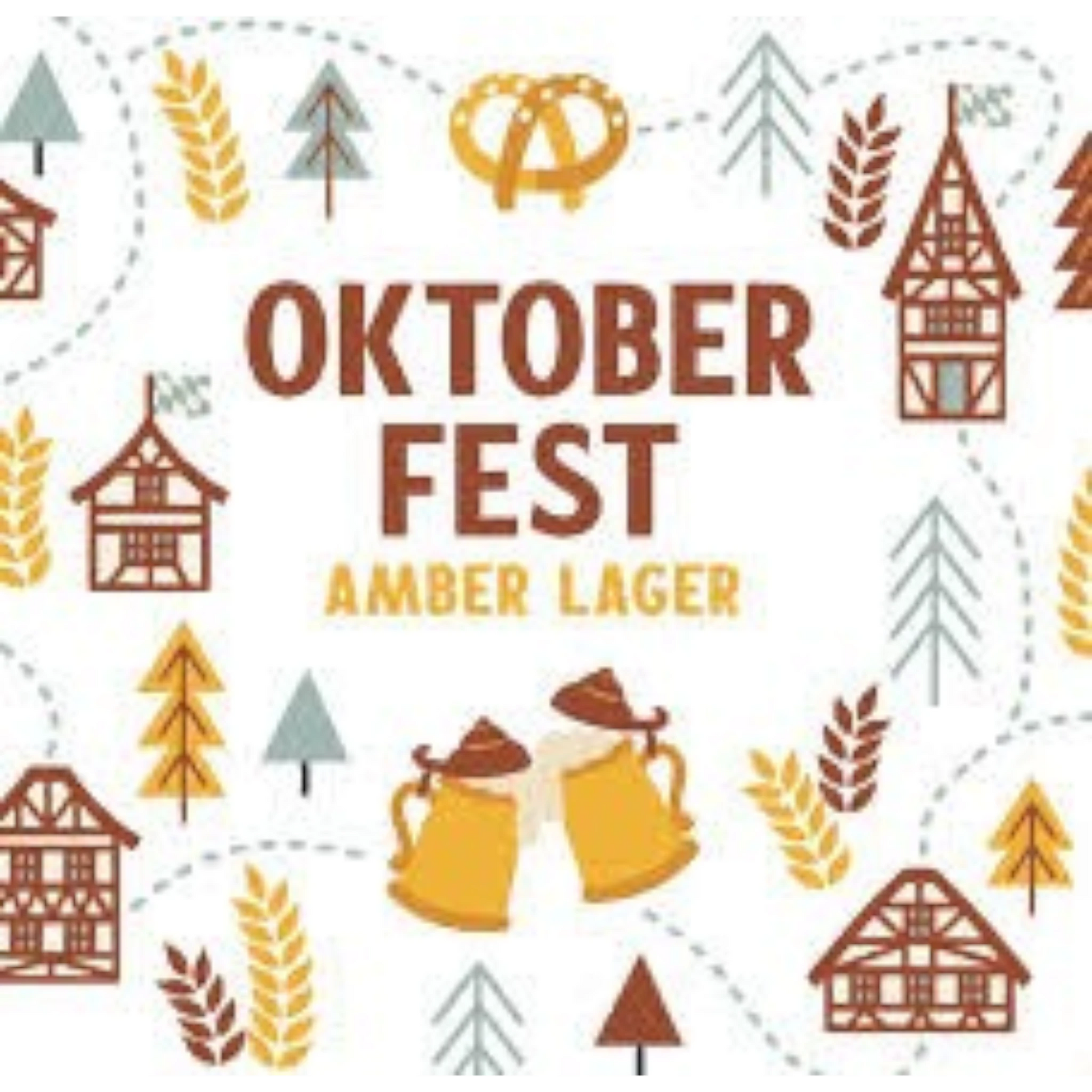 Stowe Public House & Bottle Shop Rutland Beer Works Oktoberfest amber lager label with festive German illustrations.