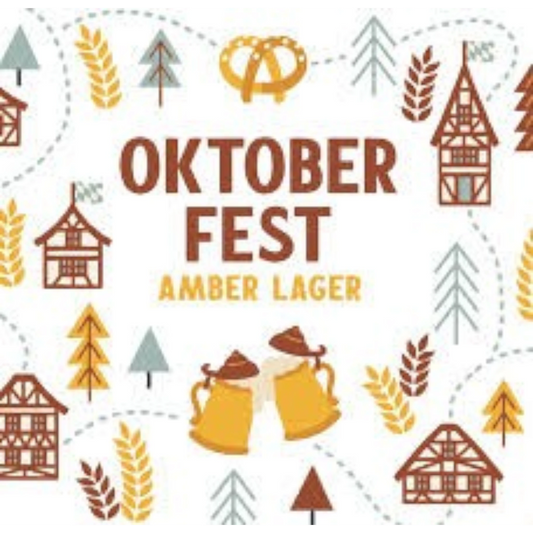 Stowe Public House & Bottle Shop Rutland Beer Works Oktoberfest amber lager label with festive German illustrations.