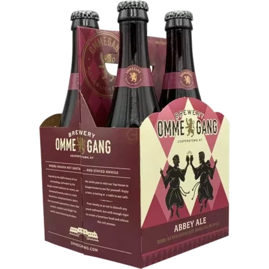 Stowe Public House & Bottle Shop Brewery Ommegang Abbey Ale Belgian Dubbel four-pack carrier with burgundy branding