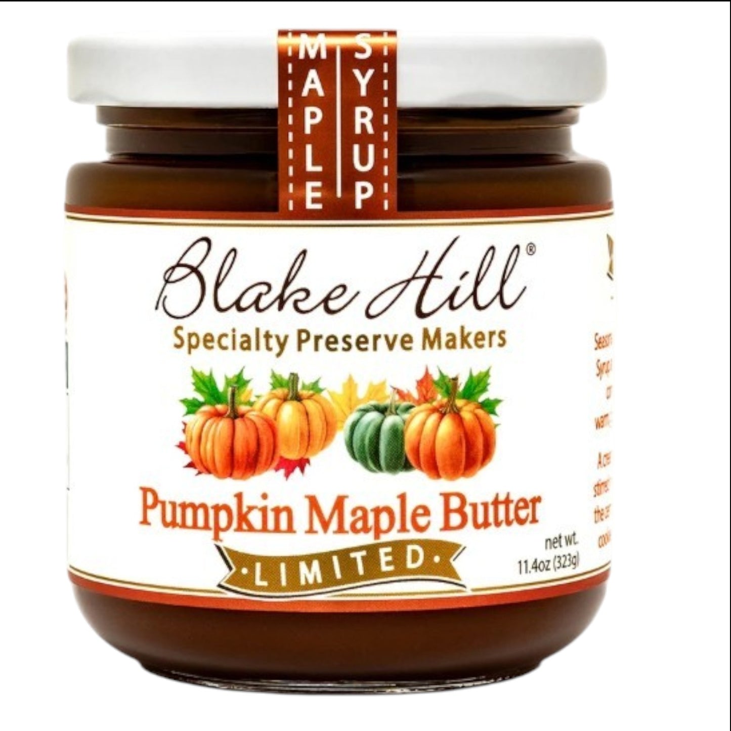Stowe Public House & Bottle Shop Blake Hill Limited Edition Pumpkin Maple Butter in a glass jar with autumn label