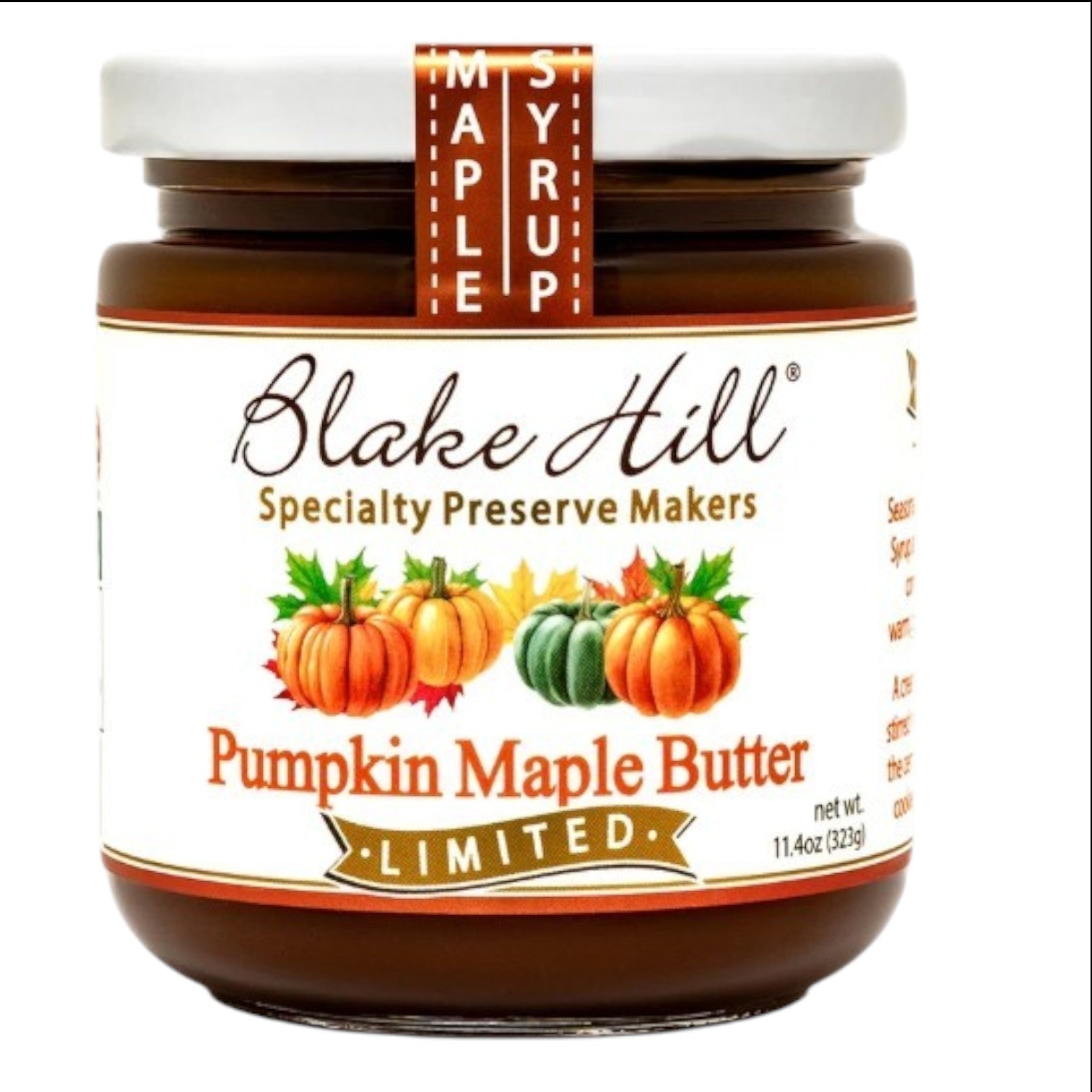 Stowe Public House & Bottle Shop Blake Hill Limited Edition Pumpkin Maple Butter in a glass jar with autumn label
