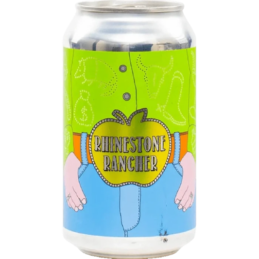 Stowe Public House & Bottle Shop Prairie Artisan Ales Rhinestone green apple sour beer can with western shirt design