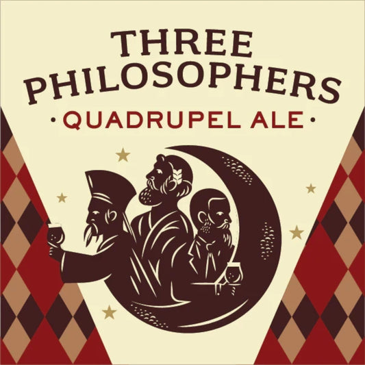Stowe Public House & Bottle Shop Brewery Ommegang Three Philosophers Belgian Quad label with three figures and moon