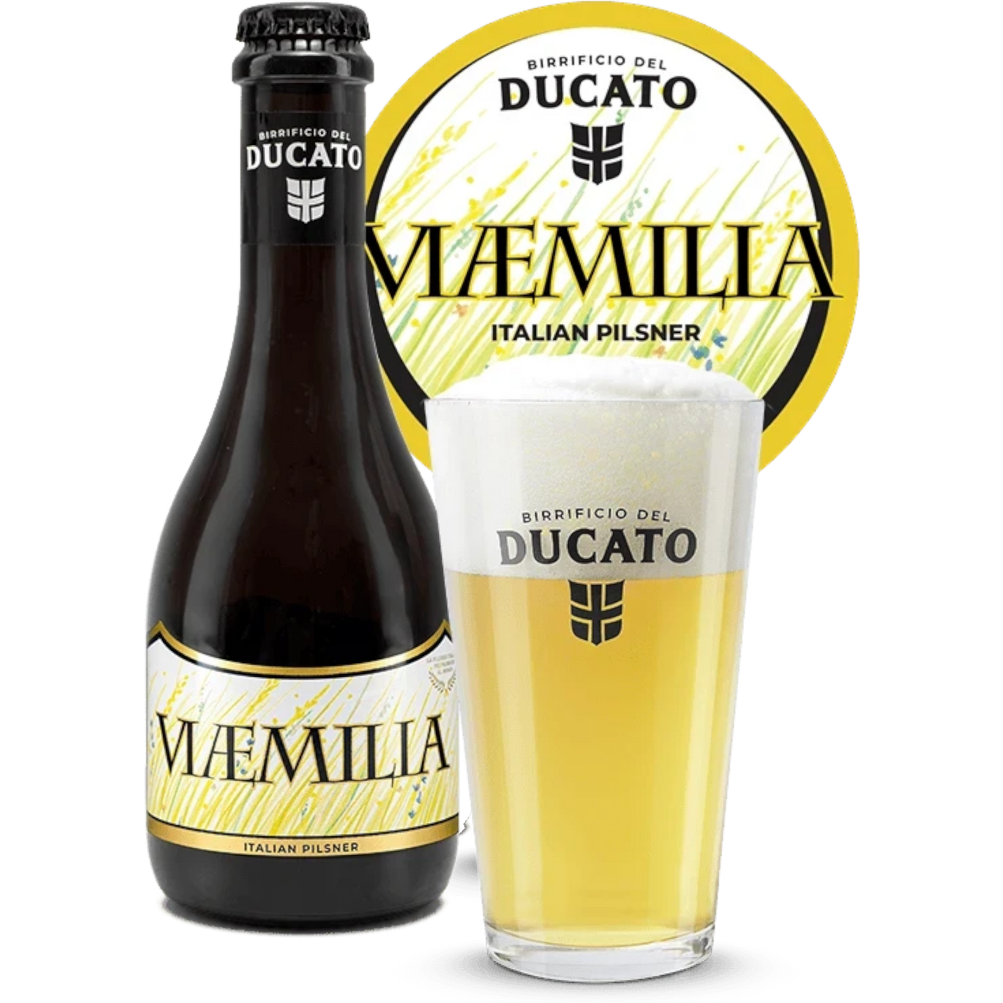 Stowe Public House & Bottle Shop Birrificio del Ducato Via Emilia Italian pilsner bottle and glass with golden beer