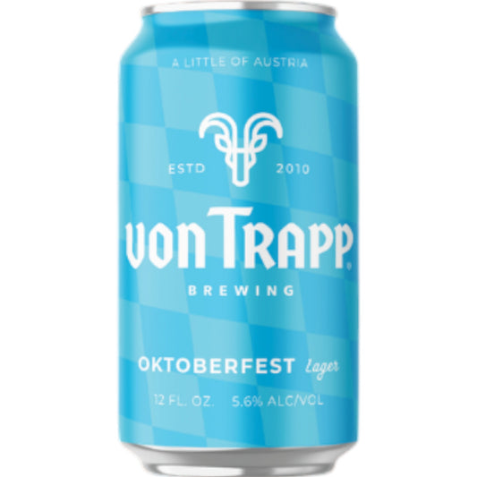 Stowe Public House & Bottle Shop von Trapp Brewing Oktoberfest amber lager can with blue checkered pattern
